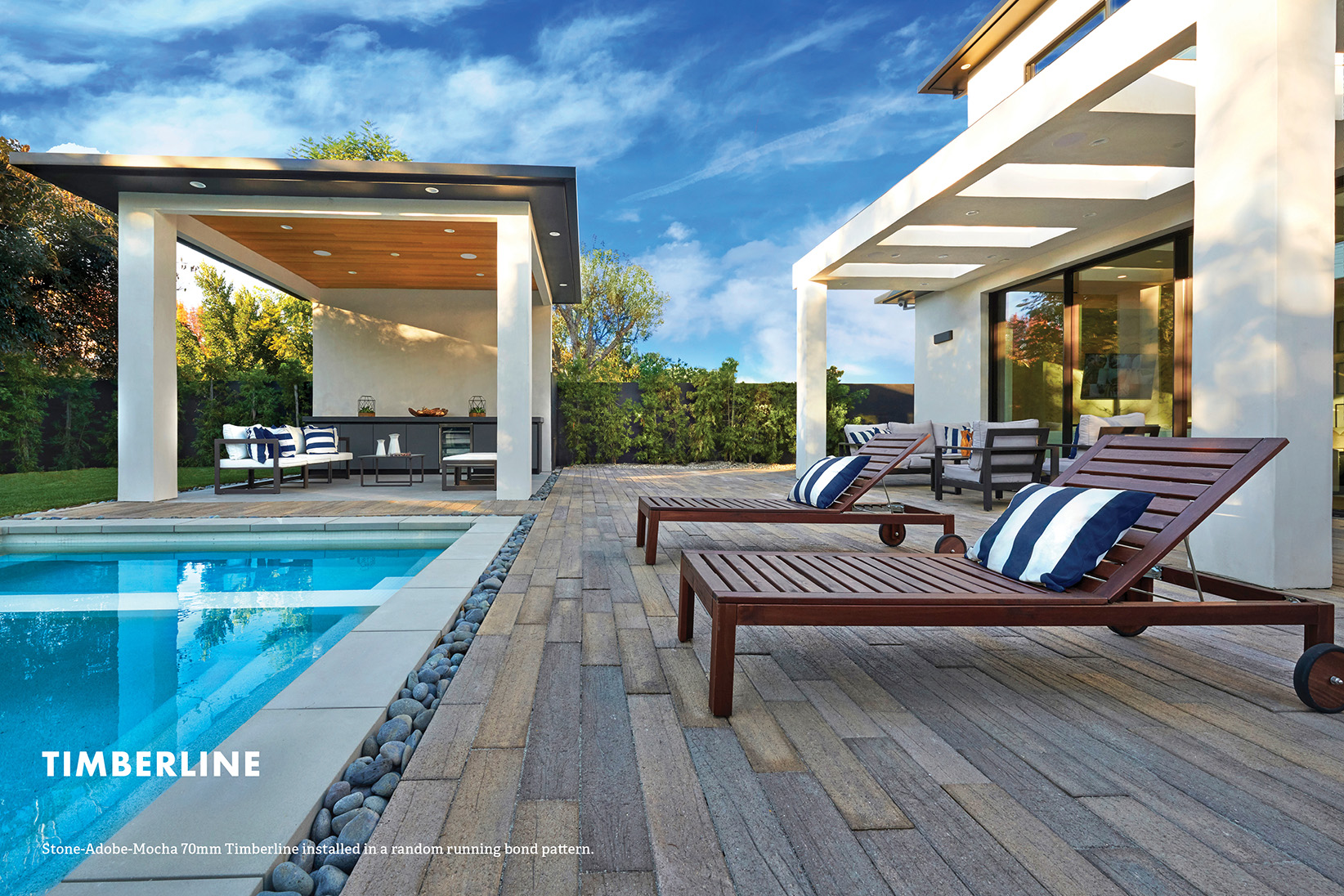 Modern pool deck timberline
