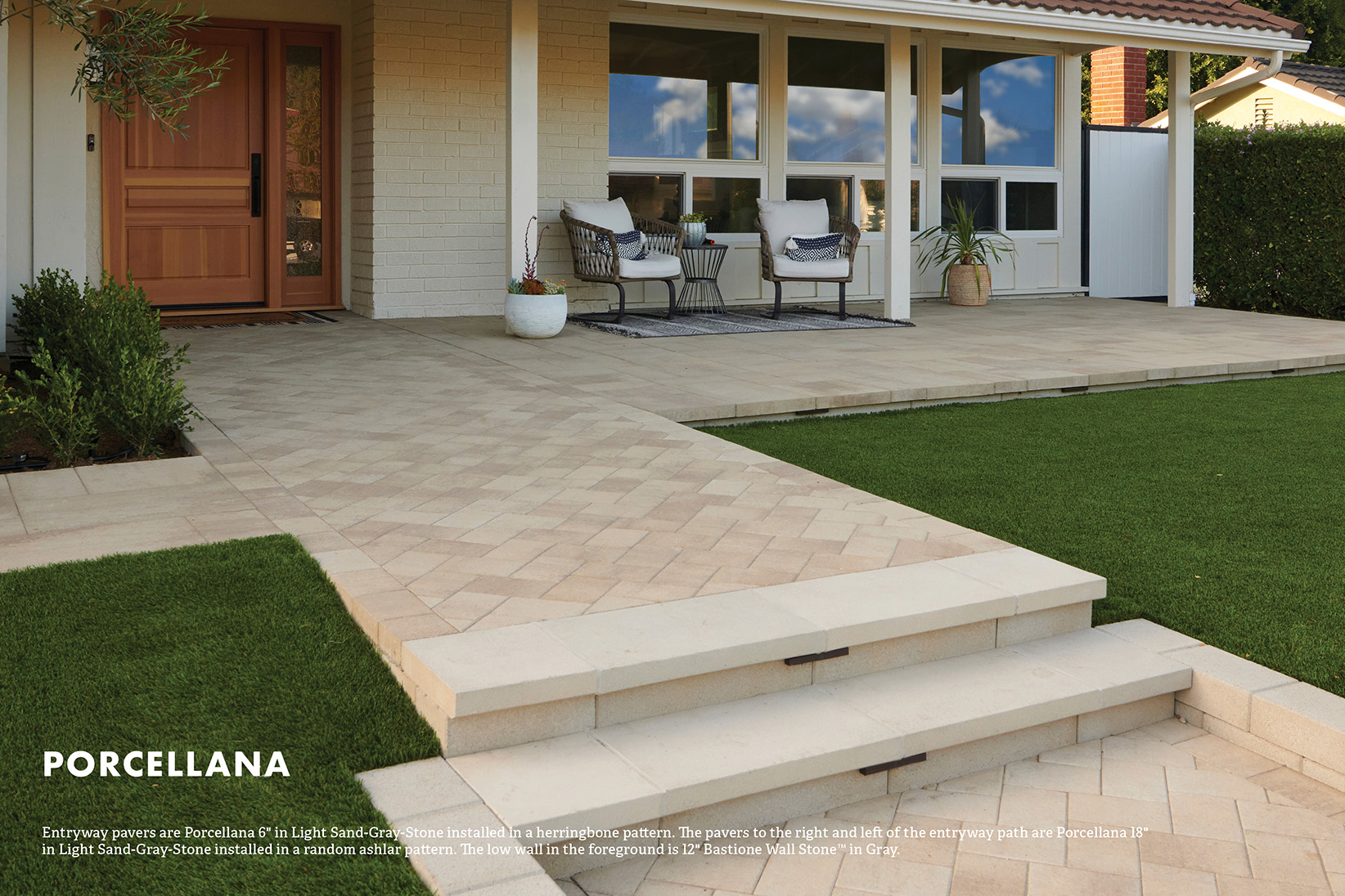 Herringbone pool terrace