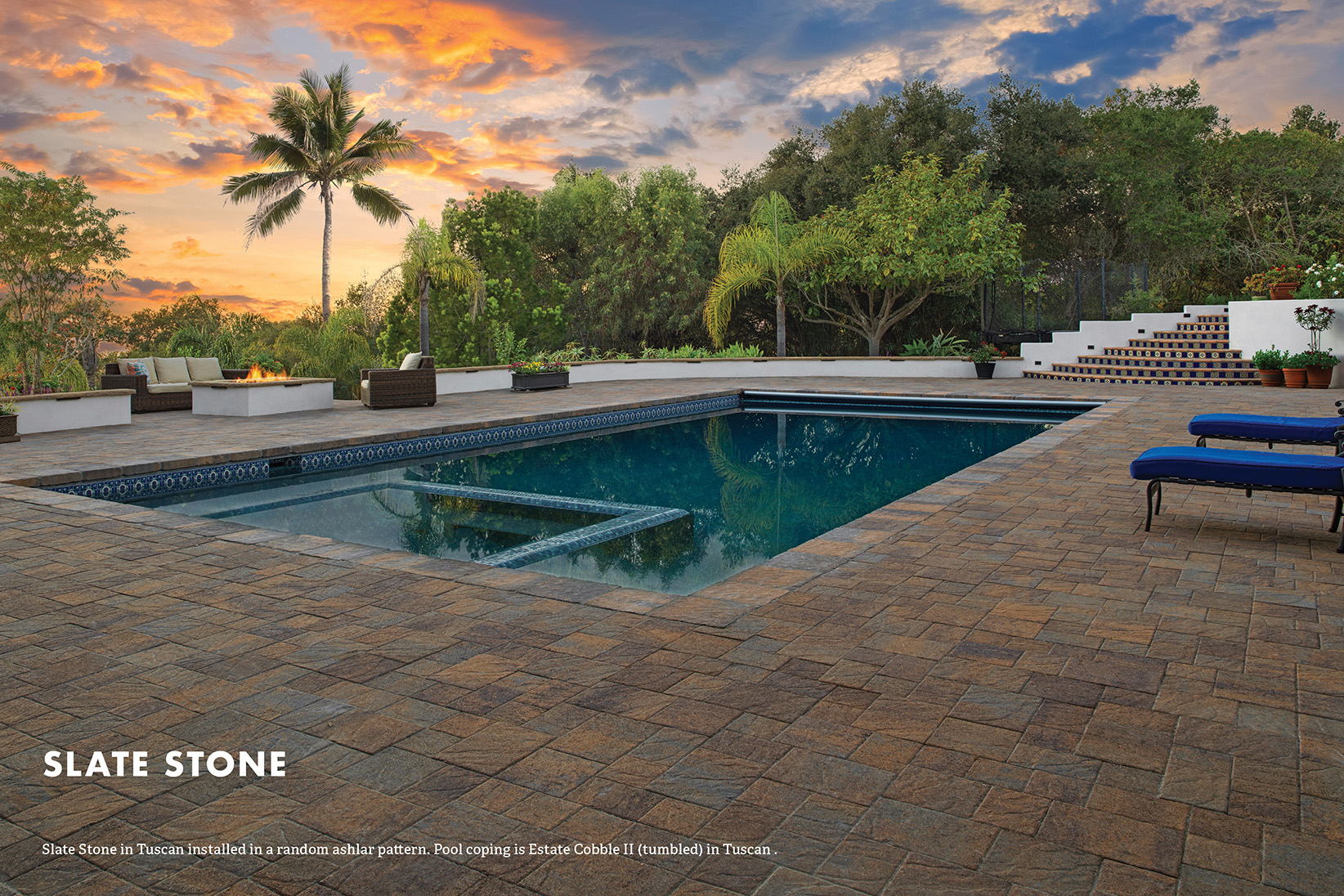 Luxury spa pool deck