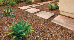 Pavilion 1 & 2 Adobe-Copper-Mocha step stones around the house