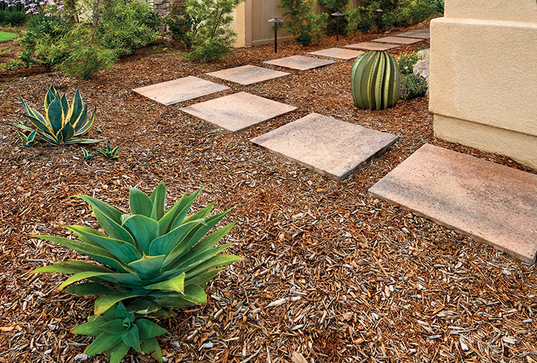 Pavilion 1 & 2 Adobe-Copper-Mocha step stones around the house