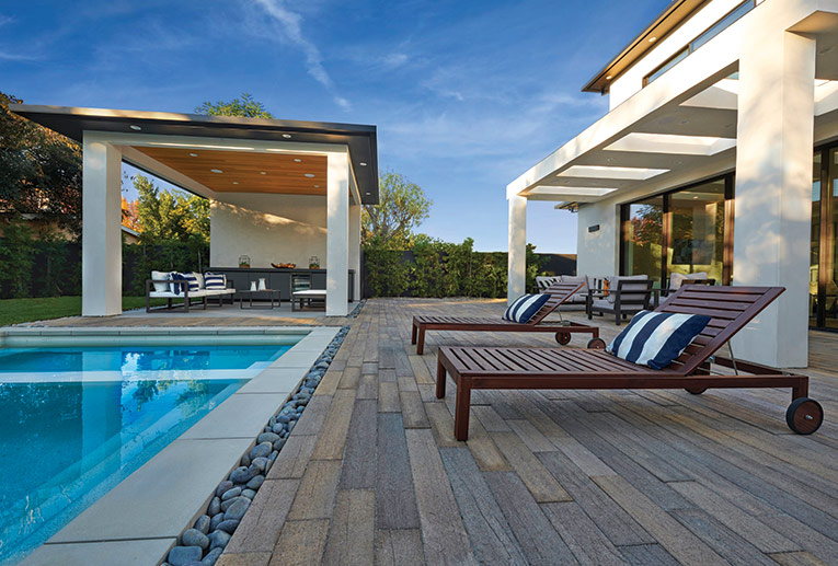 Timberline Stone-Adobe-Mocha backyard patio & pool deck