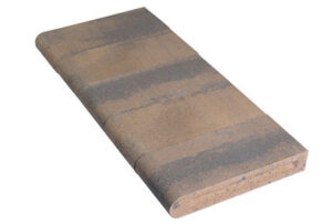 blended cream brown charcoal color profile 6 by 14 inch bullnose coping.