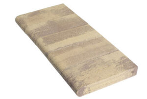 blended sand stone mocha color profile 6 by 14 inch bullnose coping.