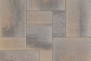 Blended Dark Gray Copper Charcoal Paseo one & two paving stones color profile.