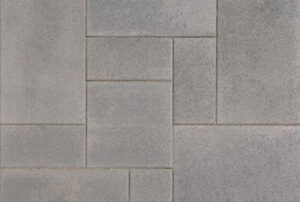 Blended Dark Gray Pewter Charcoal Paseo one & two paving stones color profile.