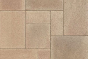Blended Sand Copper Stone Paseo one & two paving stones color profile.