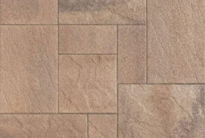 Blended Adobe Copper Mocha Pavilion one and two paving stones color profile.